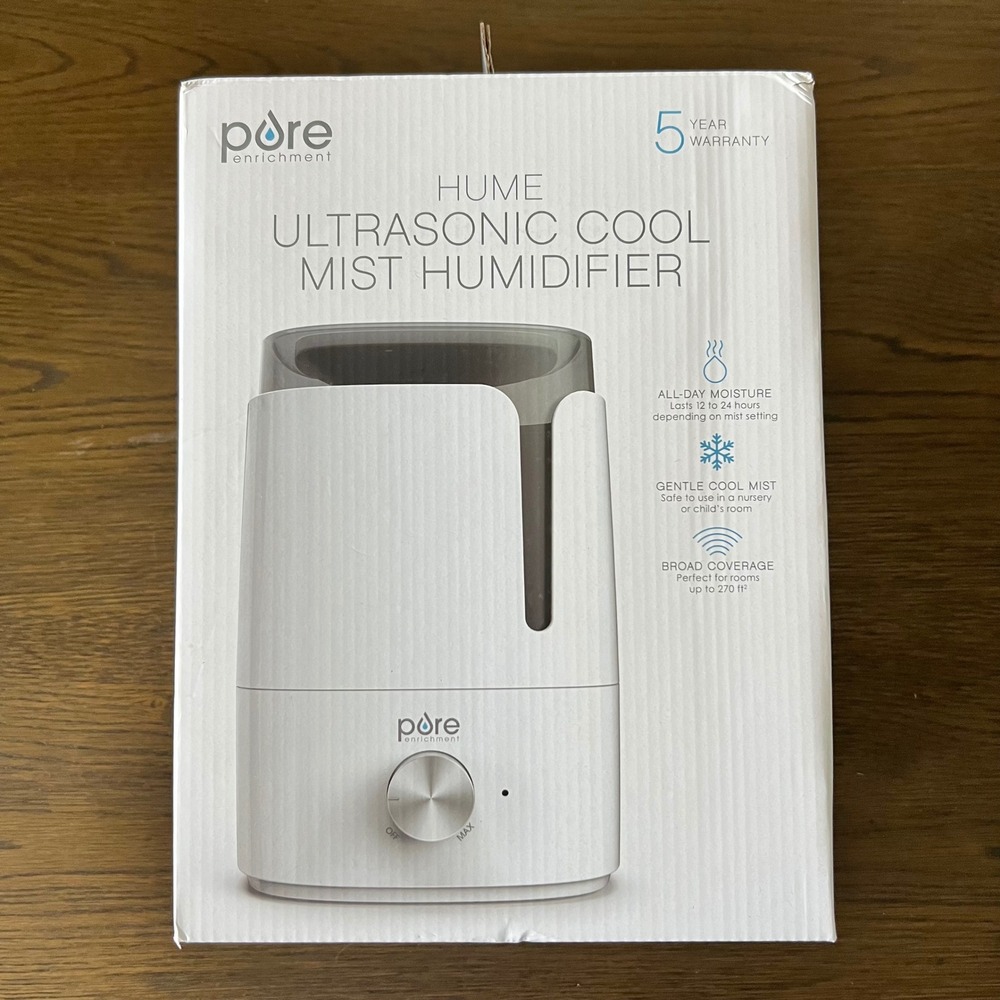 Pure Enrichment Hume Ultrasonic Cool Mist Humidifier 3.5L White PEHUMEDL-W NEW